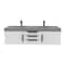 Castello Usa Thames 60-inch White Vanity Set with Gray Top and Black Handles CB-MC-60W-BL-20146-GR - alternate 1